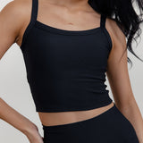RIBBED SCULPT TANK TOP - BLACK