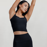 RIBBED SCULPT TANK TOP - BLACK