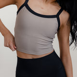 RIBBED SCULPT TANK TOP - MINK