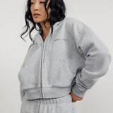 FLEECE FIT MINI FULL ZIP HOODIE - HEATHER GREY