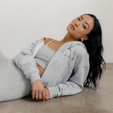 FLEECE FIT MINI FULL ZIP HOODIE - HEATHER GREY