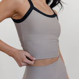 RIBBED SCULPT TANK TOP - MINK