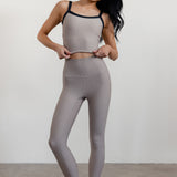 RIBBED SCULPT LEGGING - MINK
