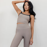 RIBBED SCULPT TANK TOP - MINK