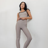 RIBBED SCULPT LEGGING - MINK