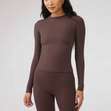 LONG SLEEVE SECOND SKIN TEE - BROWN