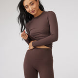LONG SLEEVE SECOND SKIN TEE - BROWN