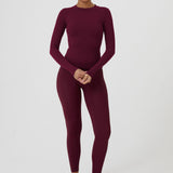 LONG SLEEVE SECOND SKIN TEE - MERLOT
