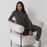 LONG SLEEVE SECOND SKIN TEE - CHARCOAL