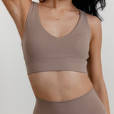 SECOND SKIN RACER BACK BRA - MOCHA