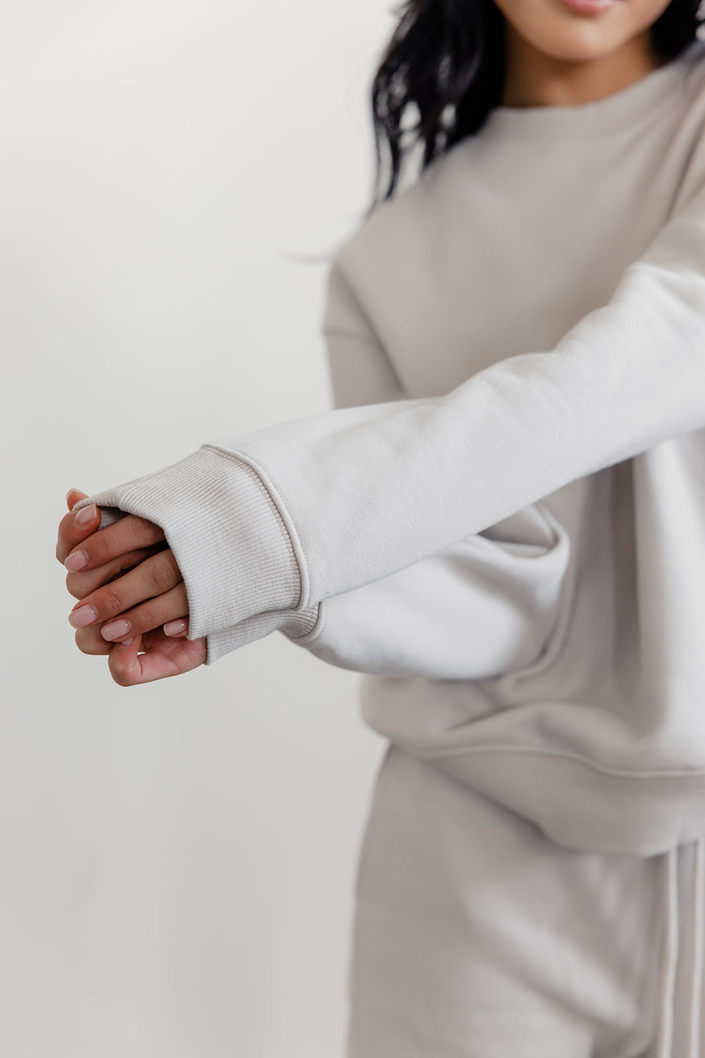 FLEECE FIT SWEATSHIRT - ECRU