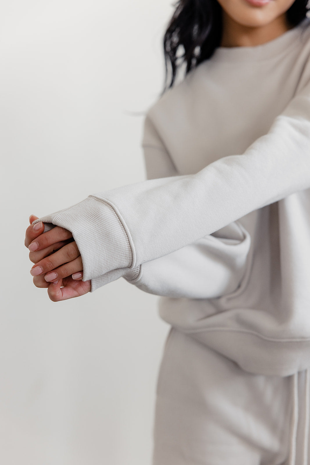 FLEECE FIT SWEATSHIRT - ECRU