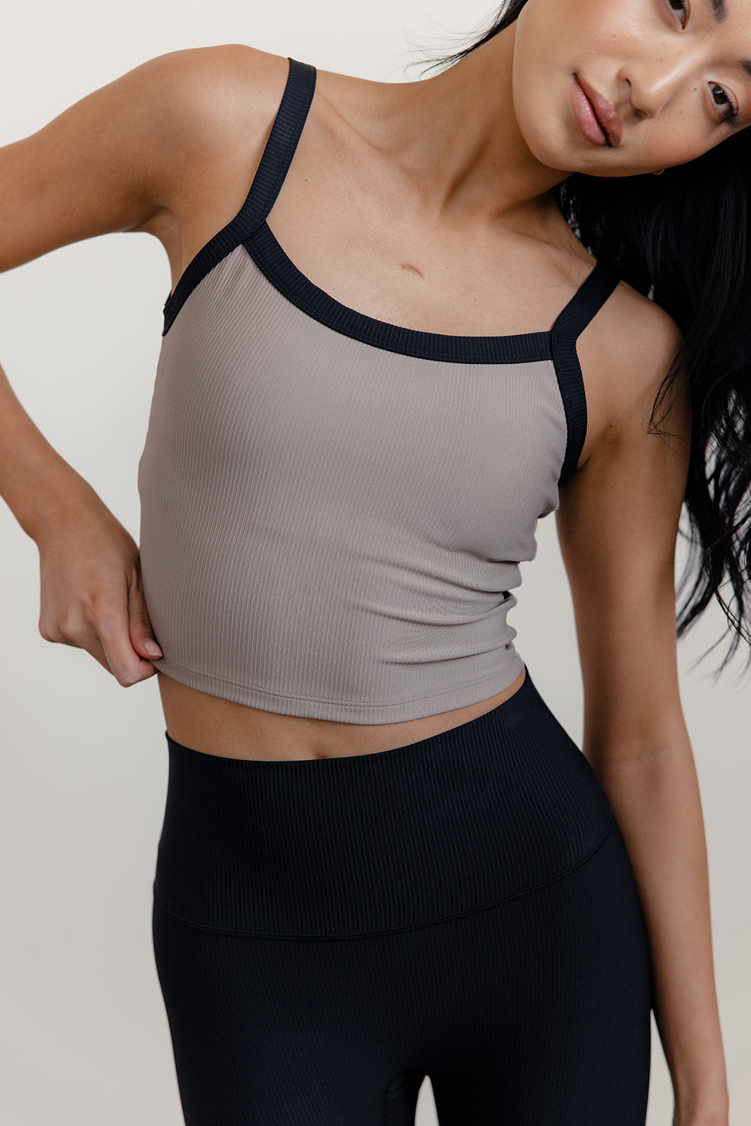 RIBBED SCULPT TANK TOP - MINK