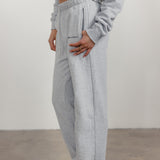 FLEECE FIT STRAIGHT LEG SWEATPANTS - HEATHER GREY