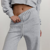 FLEECE FIT STRAIGHT LEG SWEATPANTS - HEATHER GREY