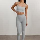 COTTON STRETCH LEGGINGS - HEATHER GREY