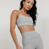 COTTON STRETCH LEGGINGS - HEATHER GREY