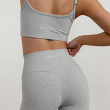 COTTON STRETCH LEGGINGS - HEATHER GREY