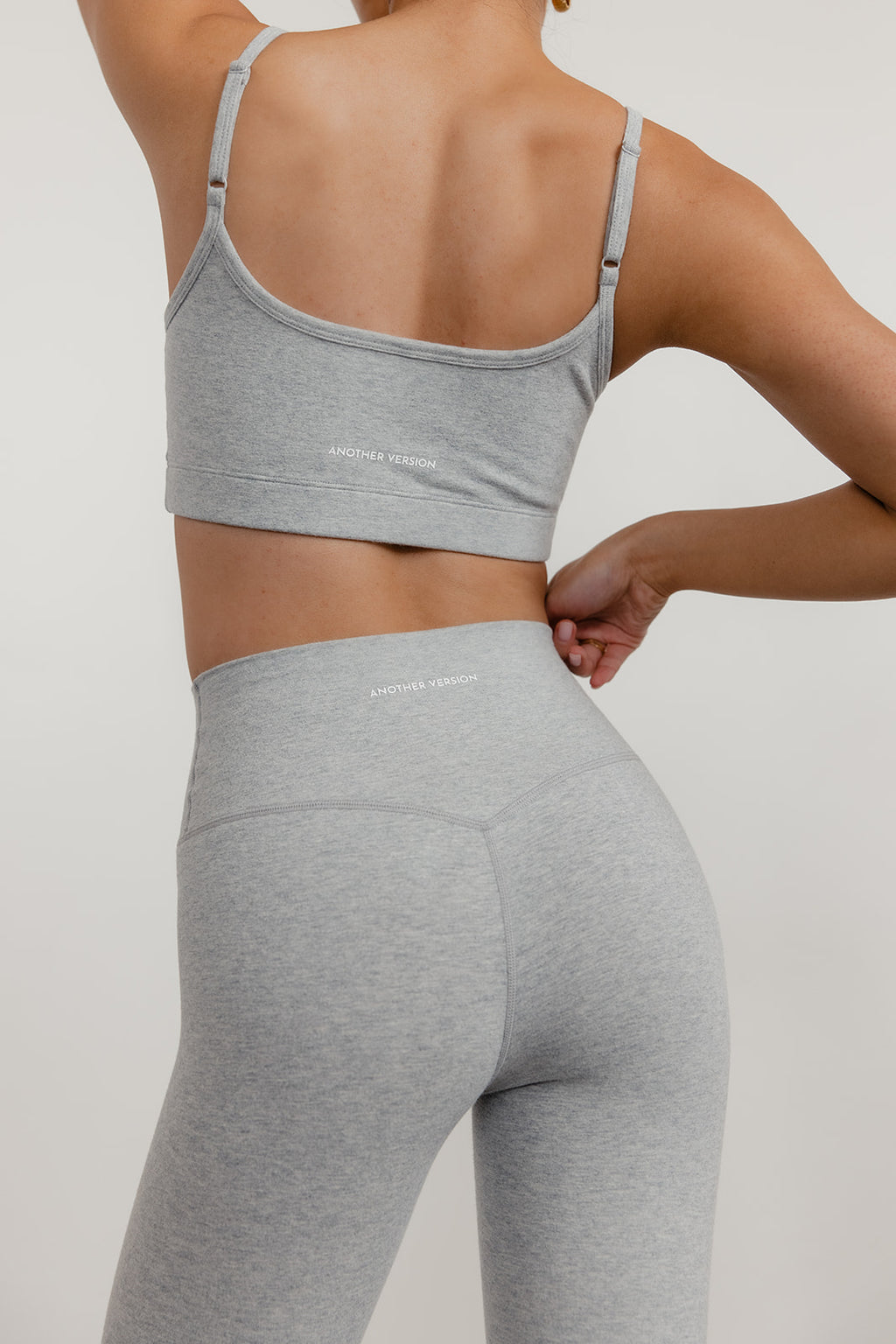COTTON STRETCH LEGGINGS - HEATHER GREY