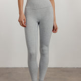 COTTON STRETCH LEGGINGS - HEATHER GREY