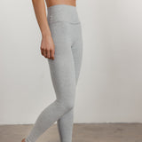 COTTON STRETCH LEGGINGS - HEATHER GREY