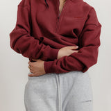 FLEECE FIT 1/2 ZIP SWEATER - MERLOT