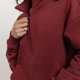 FLEECE FIT 1/2 ZIP SWEATER - MERLOT