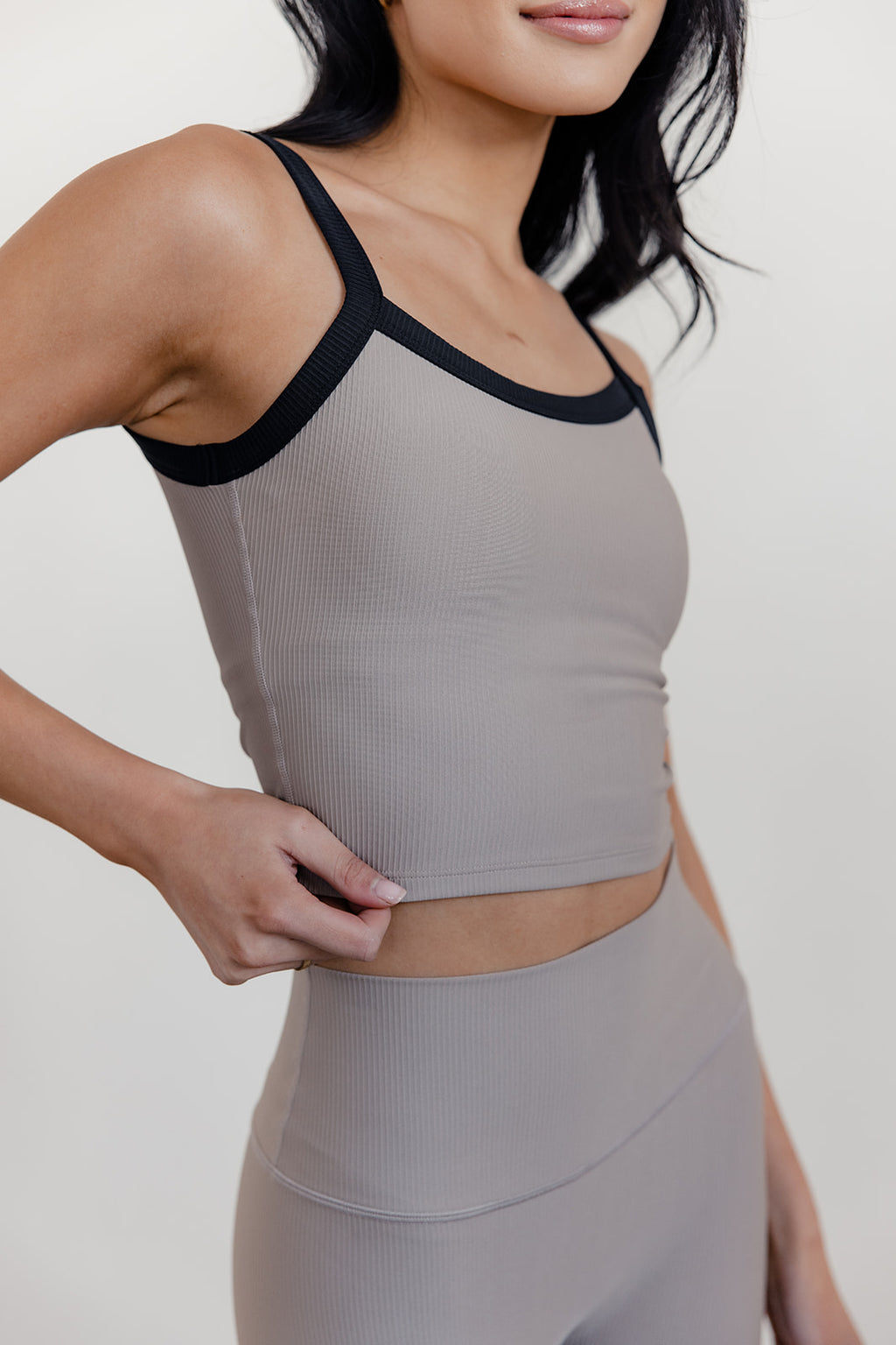 RIBBED SCULPT TANK TOP - MINK