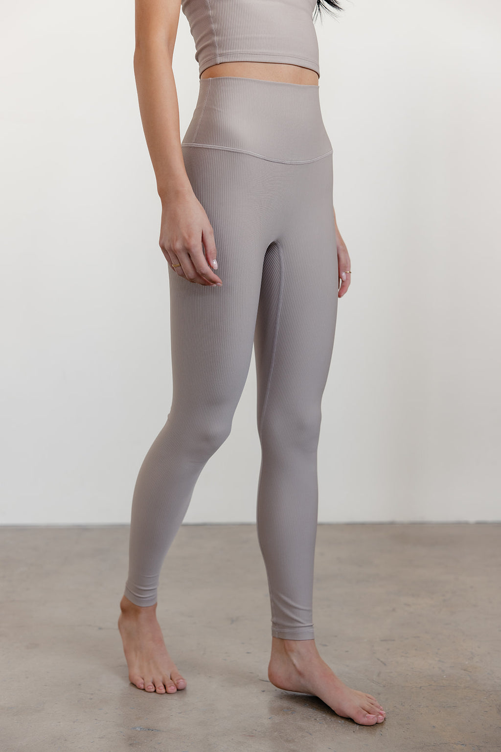RIBBED SCULPT LEGGING - MINK