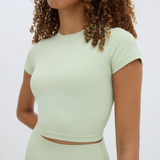 SECOND SKIN CROPPED TEE - SOFT GREEN