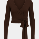 Soft Wrap Top - Dark Brown