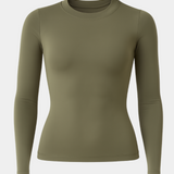 LONG SLEEVE SECOND SKIN TEE - OLIVE