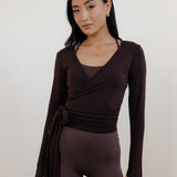 Soft Wrap Top - Dark Brown