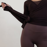 Soft Wrap Top - Dark Brown