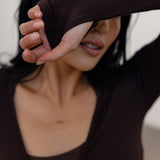 Soft Wrap Top - Dark Brown