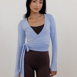 Soft Wrap Top - Powder Blue