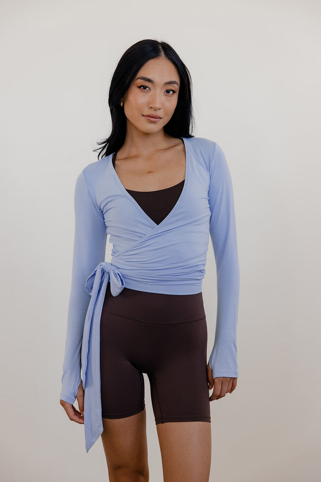 Soft Wrap Top - Powder Blue