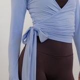 Soft Wrap Top - Powder Blue