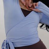 Soft Wrap Top - Powder Blue