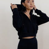 FLEECE FIT MINI FULL ZIP HOODIE - BLACK