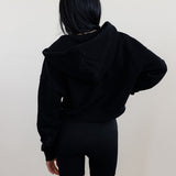 FLEECE FIT MINI FULL ZIP HOODIE - BLACK