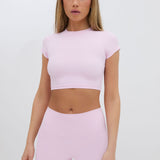 SECOND SKIN CROPPED TEE - BABY PINK