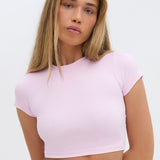 SECOND SKIN CROPPED TEE - BABY PINK