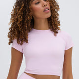 SECOND SKIN CROPPED TEE - BABY PINK