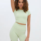 SECOND SKIN CROPPED TEE - SOFT GREEN