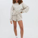 CLASSIC SWEAT SHORTS - BEIGE