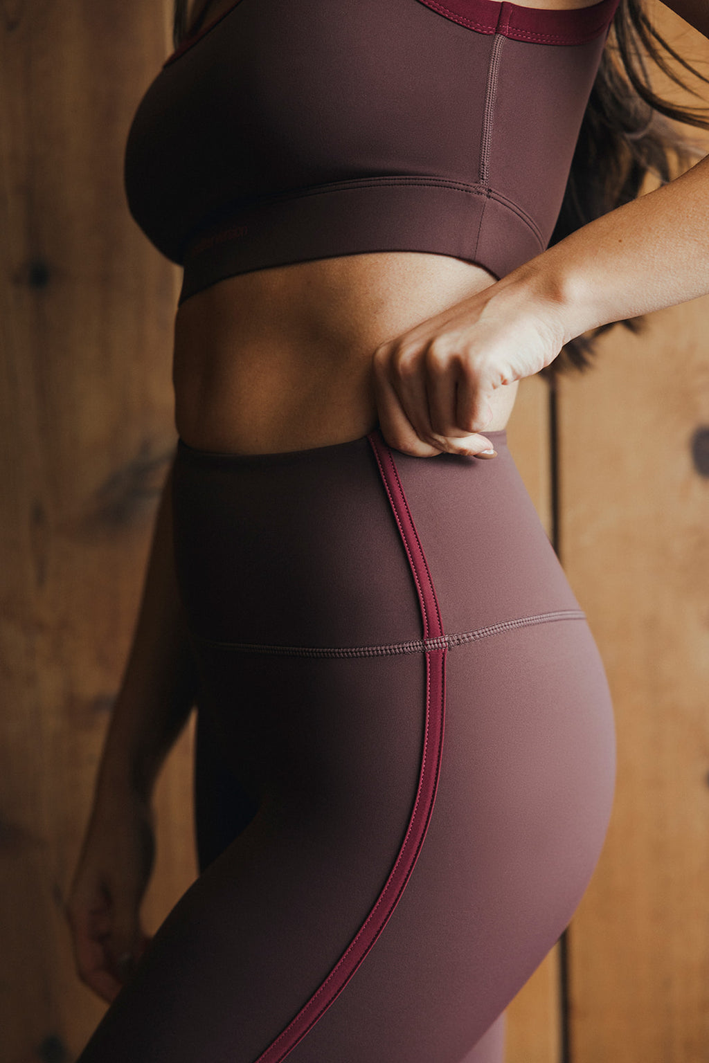 SECOND SKIN LEGGING - MERLOT STRIPE