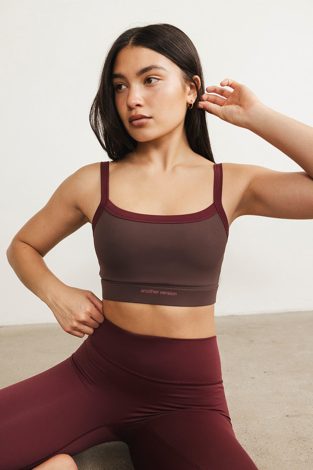 SECOND SKIN CONTRAST BRA - BROWN/MERLOT