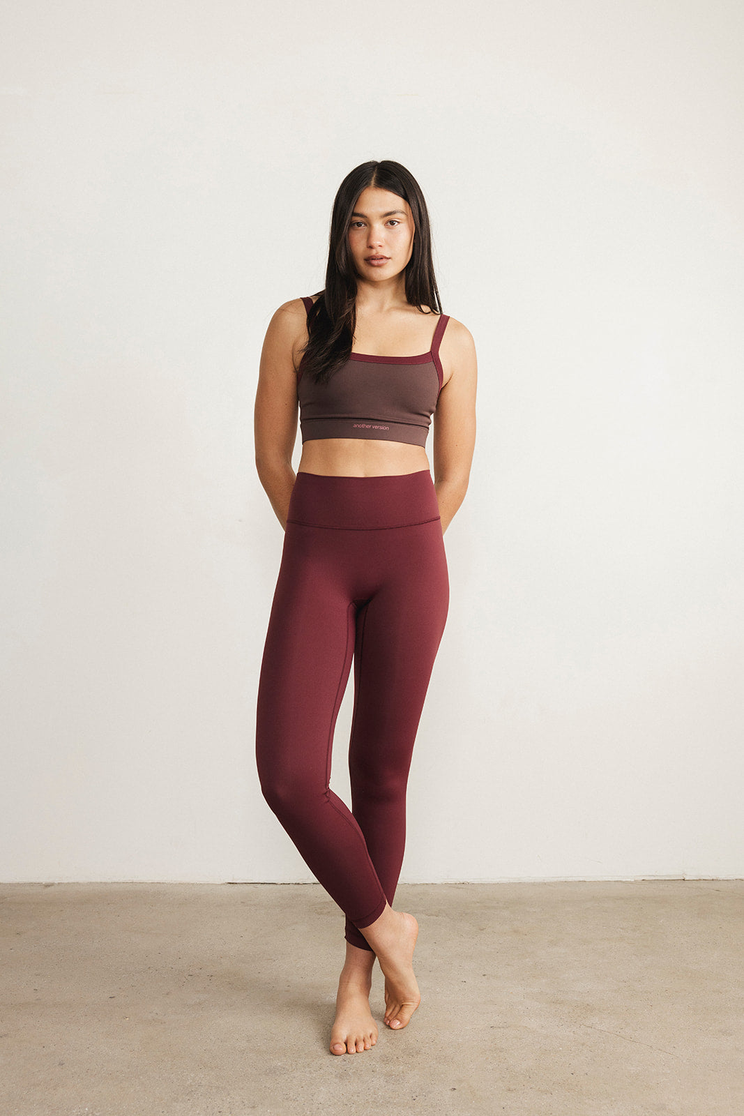 SECOND SKIN CONTRAST BRA - BROWN/MERLOT