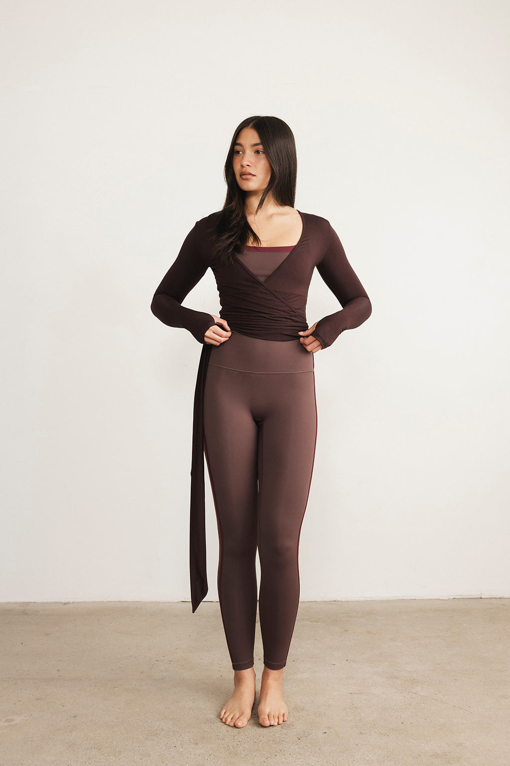 Soft Wrap Top - Dark Brown